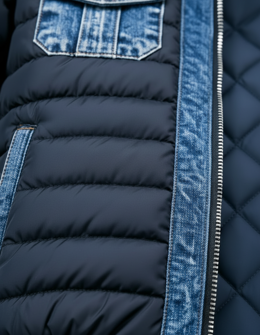 All-Season Hybrid Quilted Denim Jacket