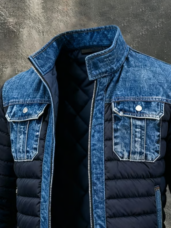 All-Season Hybrid Quilted Denim Jacket