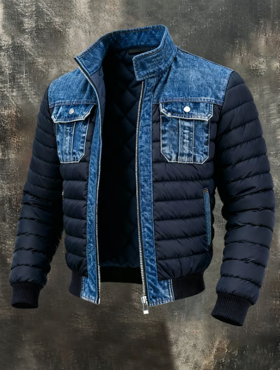 All-Season Hybrid Quilted Denim Jacket