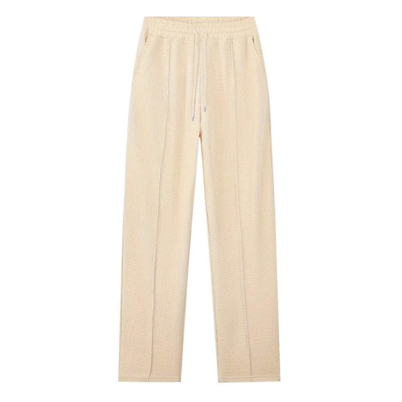 Men's waffle knit set: sweatshirt and straight-leg trousers